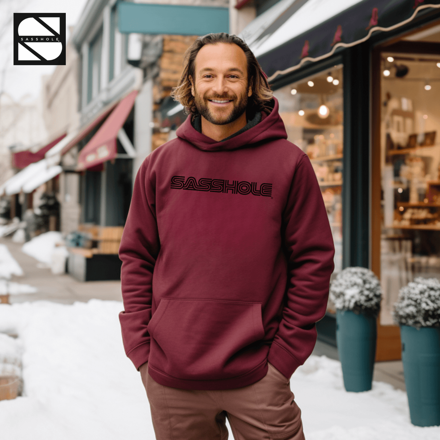 Sasshole Royalty: Crown Yourself in Confidence Men's Graphic Hoodie - Funny Graphic Tee by Sasshole® Clothing