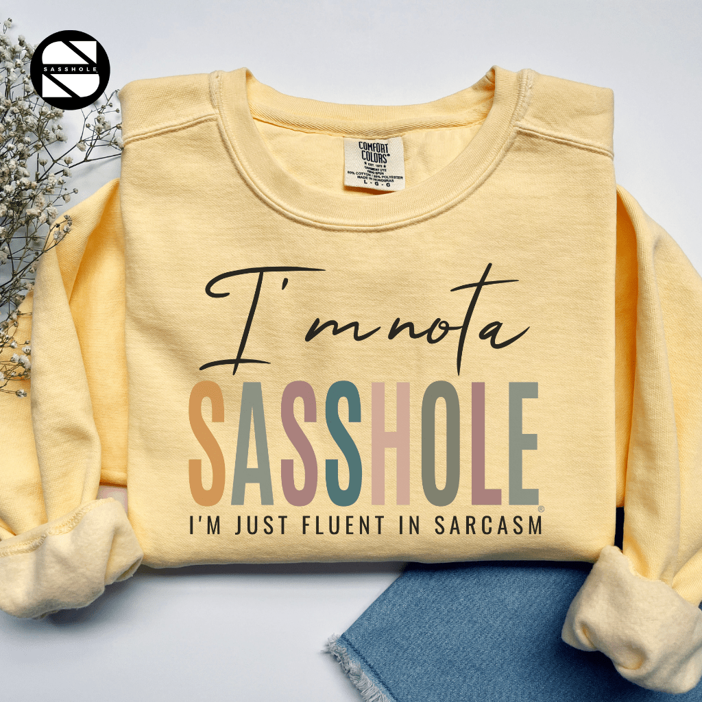 Sasshole® Sarcasm Extraordinaire: Women's Sassy Long Sleeve Sweatshirt - Funny Graphic Tee by Sasshole® Clothing