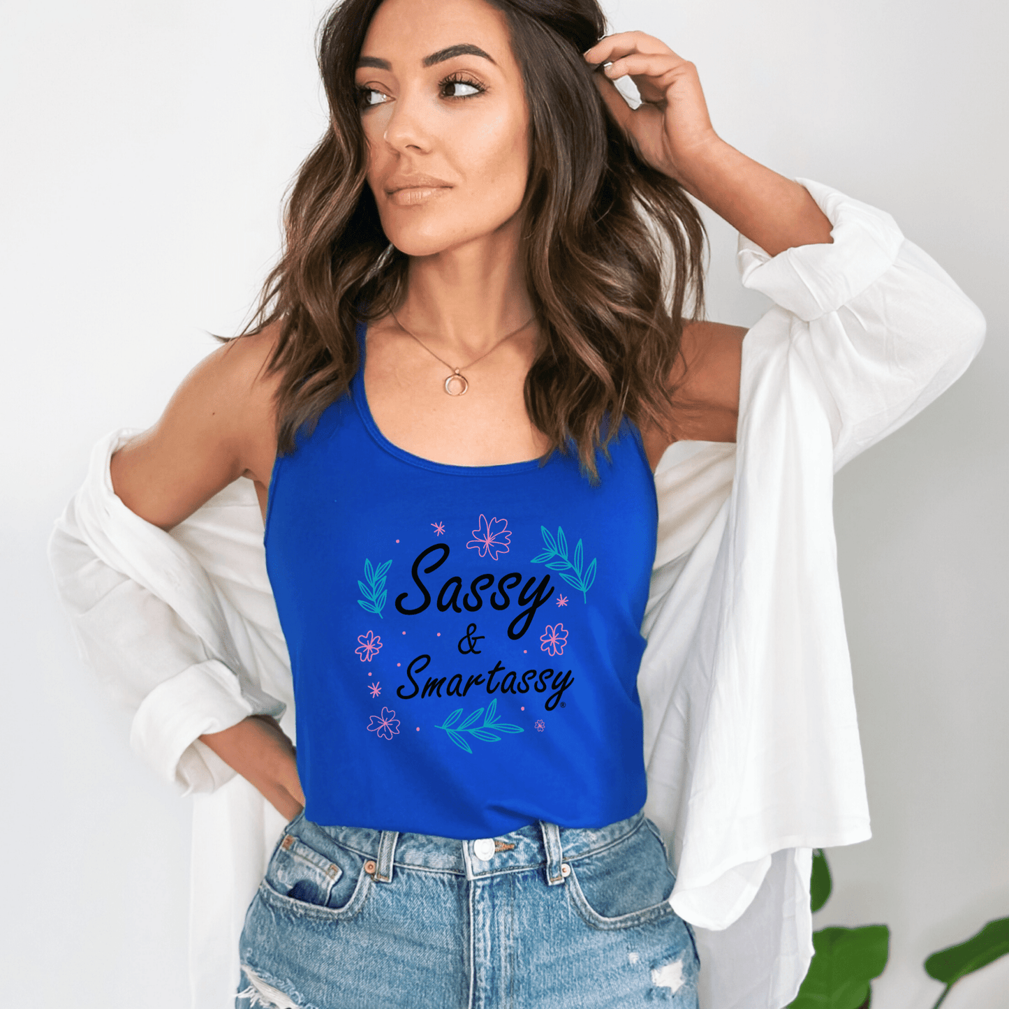 Sassy & Smartassy®: Floral Edition Women's Tank Top - Funny Graphic Tee by Sasshole® Clothing