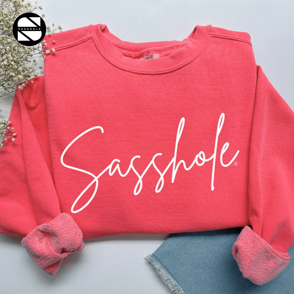 Sassy Tude & Trend Setter: Women's Vintage Sasshole® Garment - Dyed Sweatshirts - Funny Graphic Tee by Sasshole® Clothing