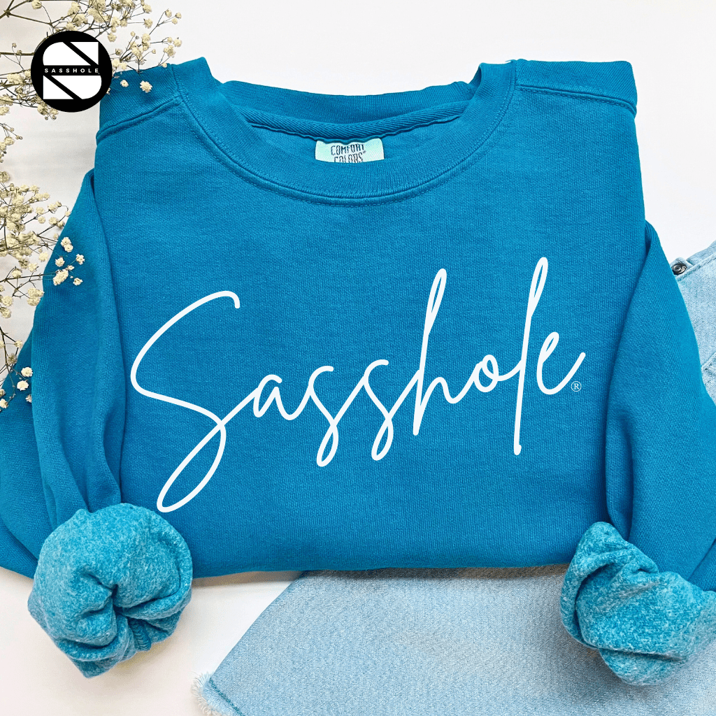 Sassy Tude & Trend Setter: Women's Vintage Sasshole® Garment - Dyed Sweatshirts - Funny Graphic Tee by Sasshole® Clothing