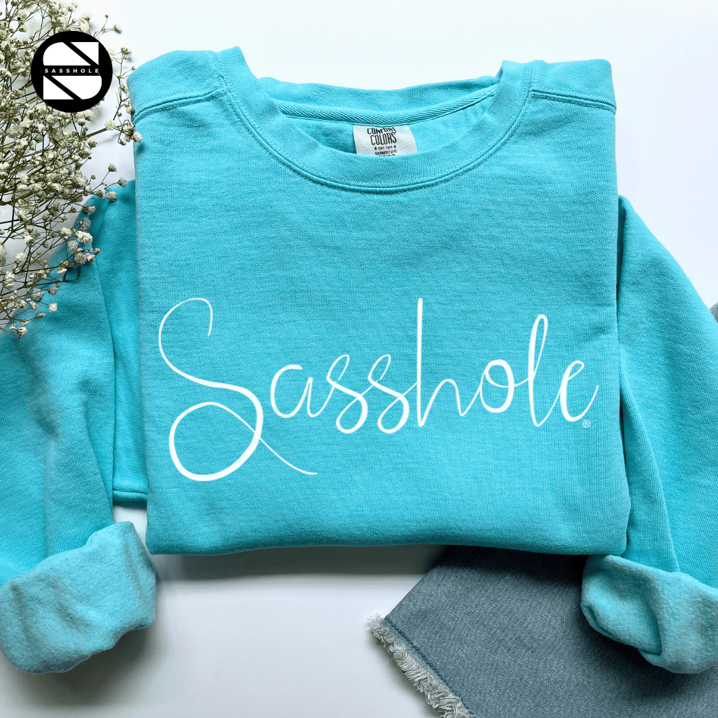 Sassy Vibes Only: Women's Vintage Sasshole® Garment - Dyed Sweatshirt - Funny Graphic Tee by Sasshole® Clothing