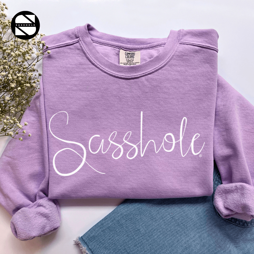 Sassy Vibes Only: Women's Vintage Sasshole® Garment - Dyed Sweatshirt - Funny Graphic Tee by Sasshole® Clothing
