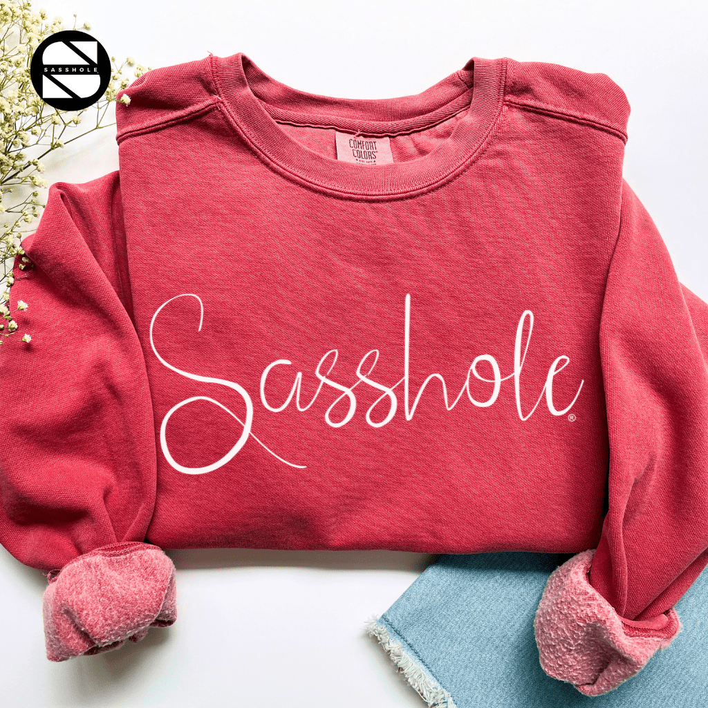 Sassy Vibes Only: Women's Vintage Sasshole® Garment - Dyed Sweatshirt - Funny Graphic Tee by Sasshole® Clothing