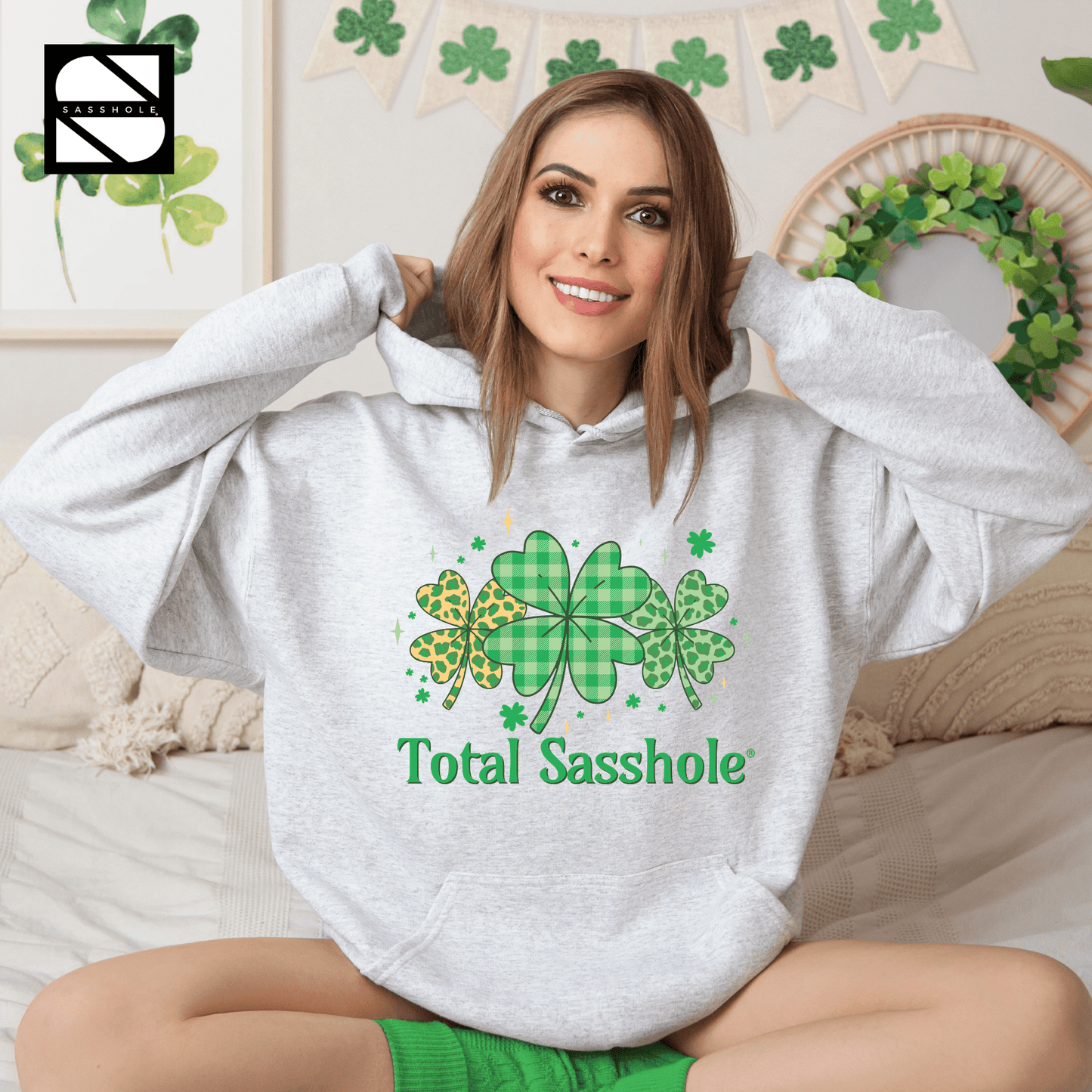 St. Patrick's Day Total Sasshole® Swagger: Wear It Proud! Unisex Hooded Sweatshirt - Funny Graphic Tee by Sasshole® Clothing