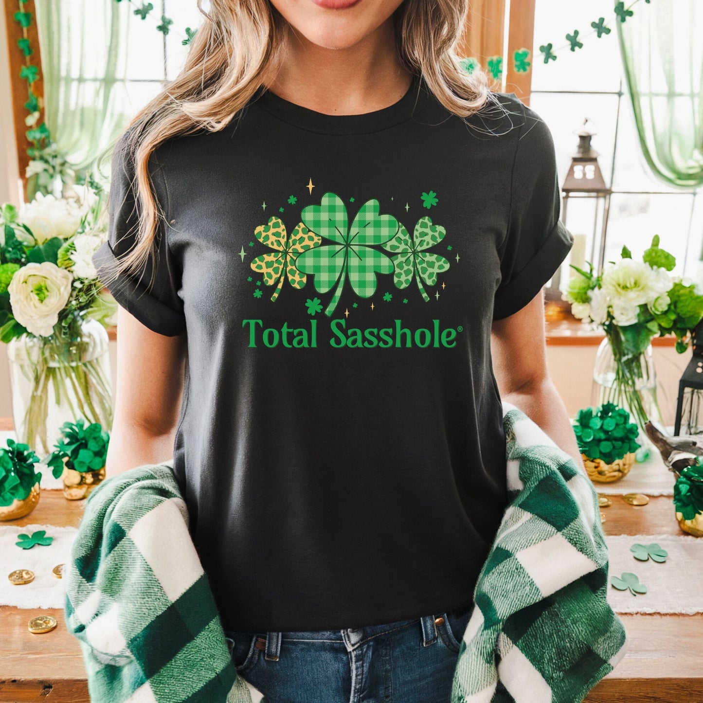 St. Patrick's Day Total Sasshole® Swagger: Wear It Proud! Women's Tshirts - Funny Graphic Tee by Sasshole® Clothing