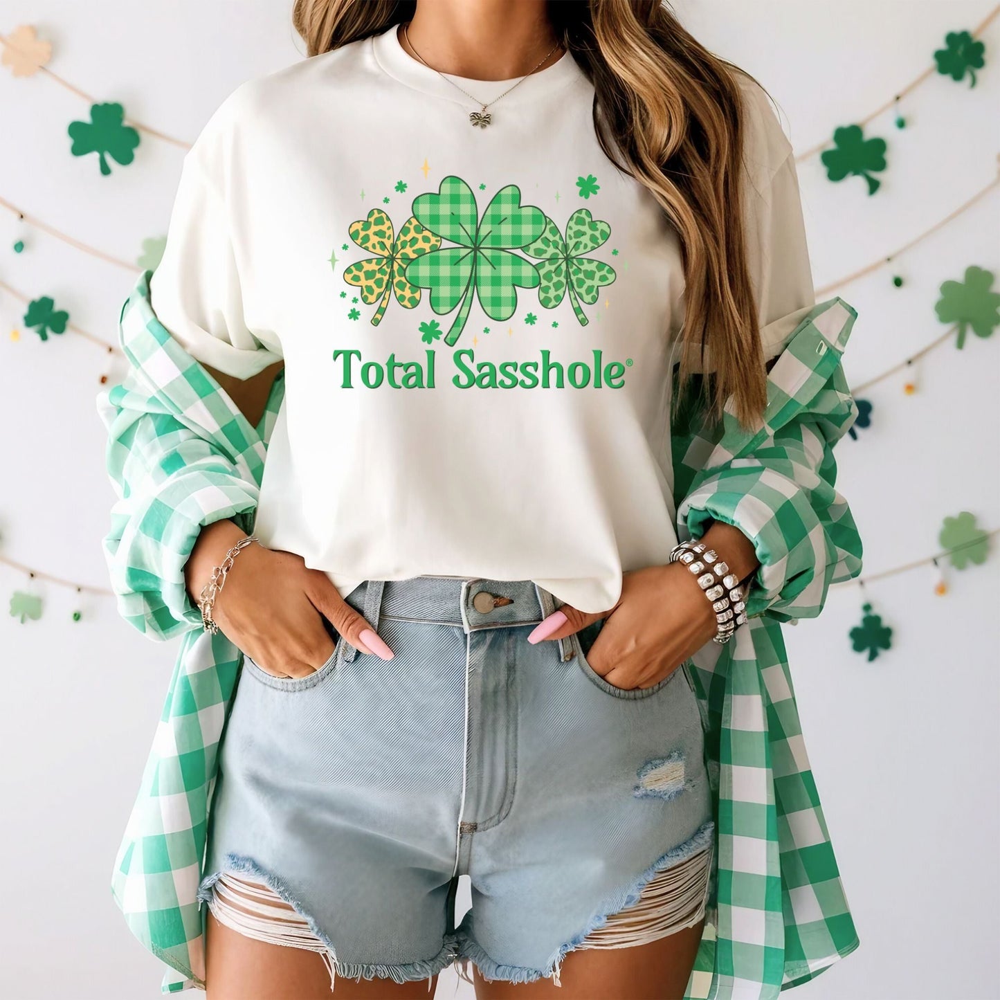 St. Patrick's Day Total Sasshole® Swagger: Wear It Proud! Women's Tshirts - Funny Graphic Tee by Sasshole® Clothing