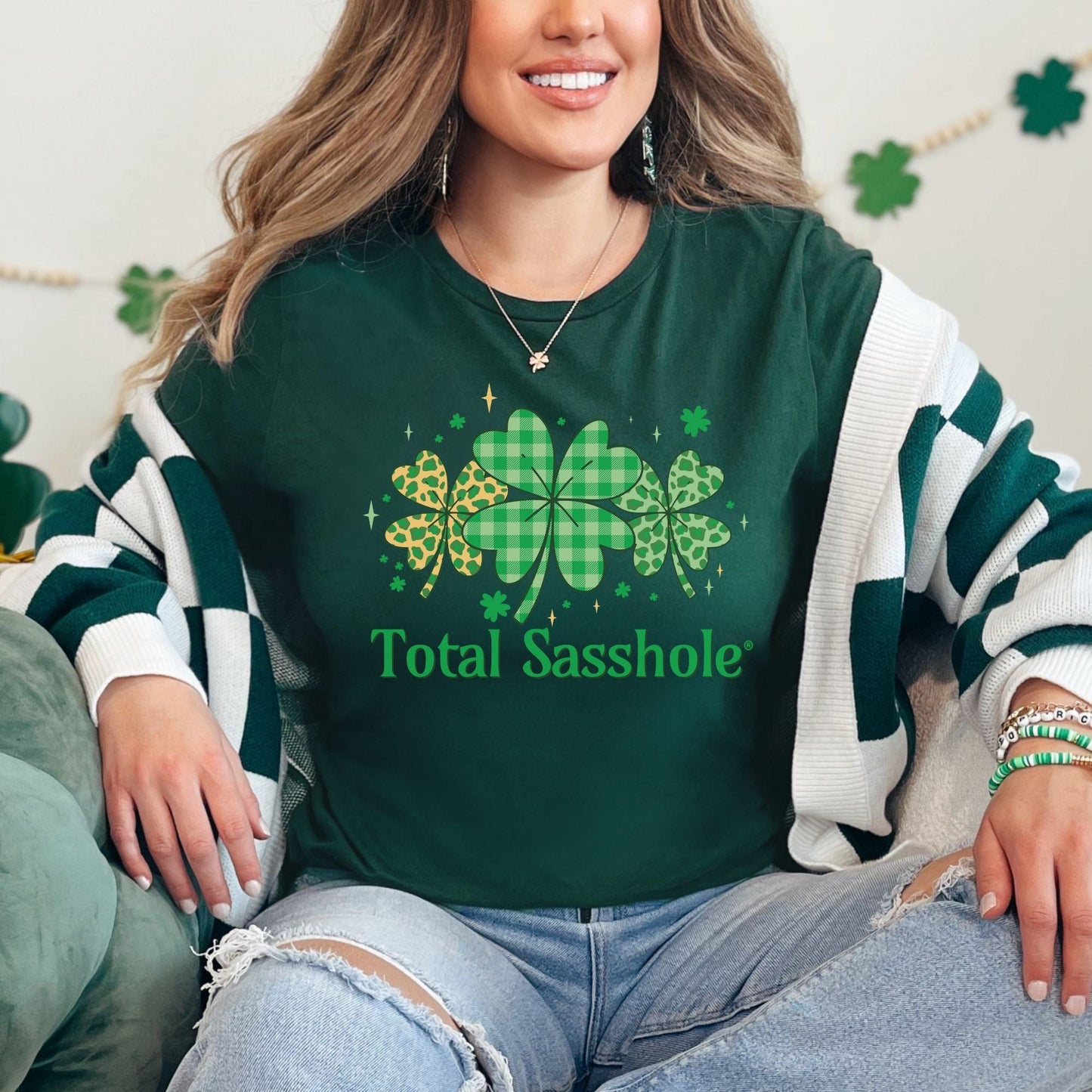 St. Patrick's Day Total Sasshole® Swagger: Wear It Proud! Women's Tshirts - Funny Graphic Tee by Sasshole® Clothing