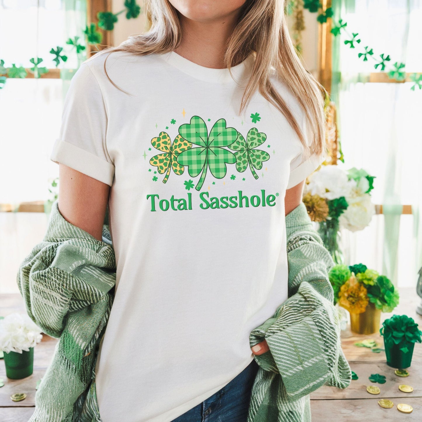 St. Patrick's Day Total Sasshole® Swagger: Wear It Proud! Women's Tshirts - Funny Graphic Tee by Sasshole® Clothing
