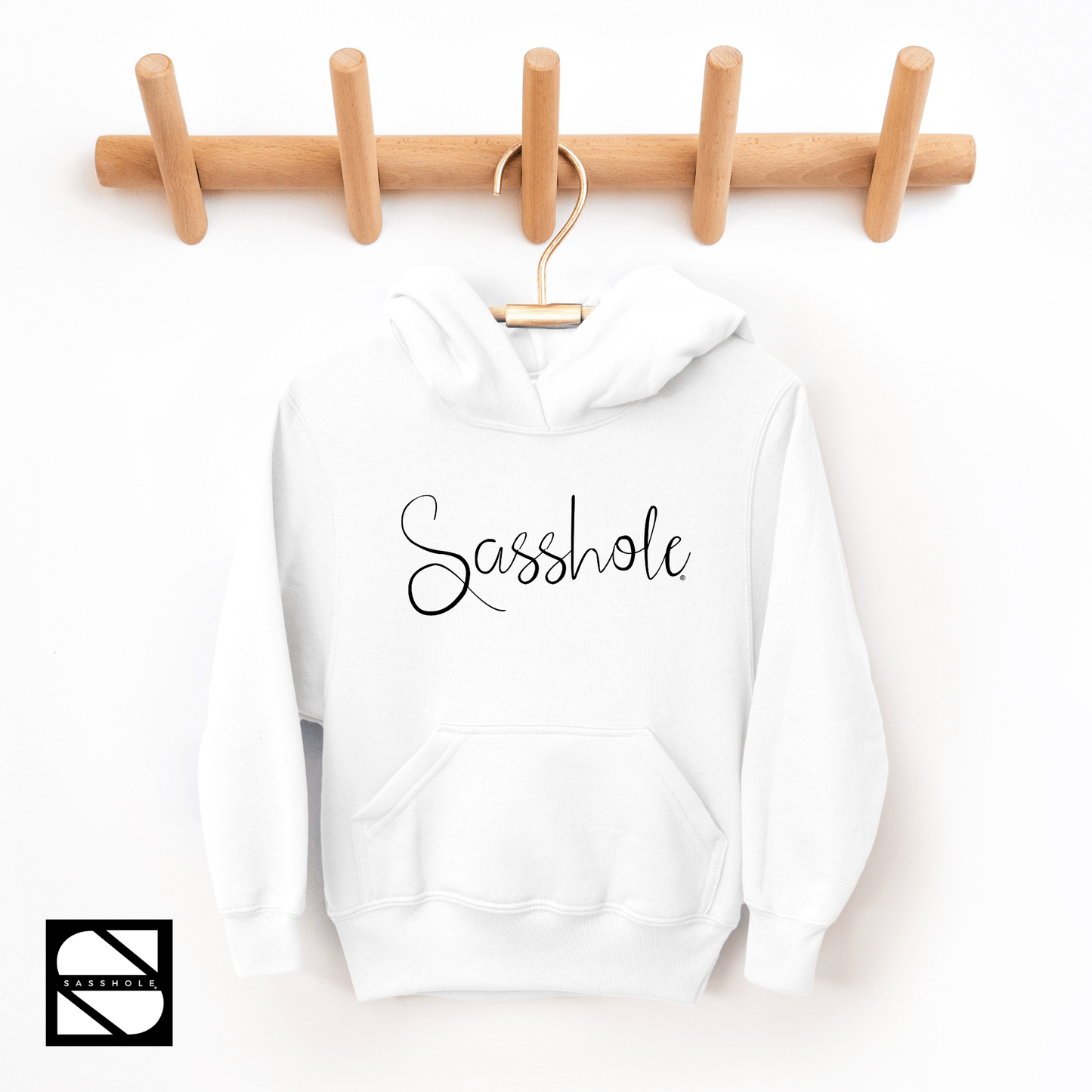 Unfiltered Confidence: Youth Girls Sasshole® Signature Hoodie - Funny Graphic Tee by Sasshole® Clothing