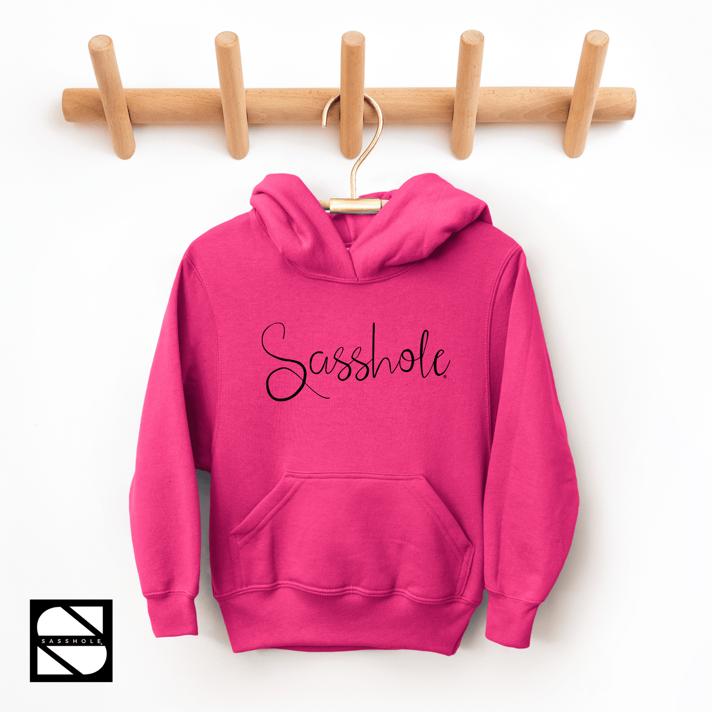 Unfiltered Confidence: Youth Girls Sasshole® Signature Hoodie - Funny Graphic Tee by Sasshole® Clothing