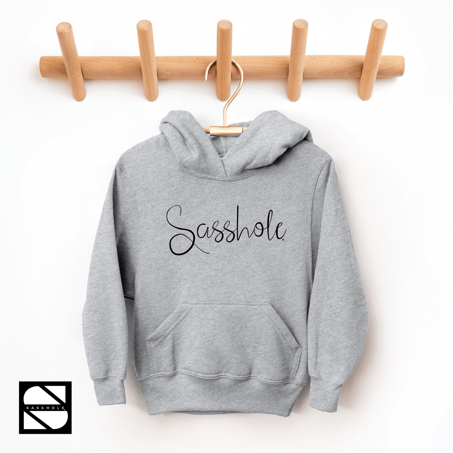 Unfiltered Confidence: Youth Girls Sasshole® Signature Hoodie - Funny Graphic Tee by Sasshole® Clothing