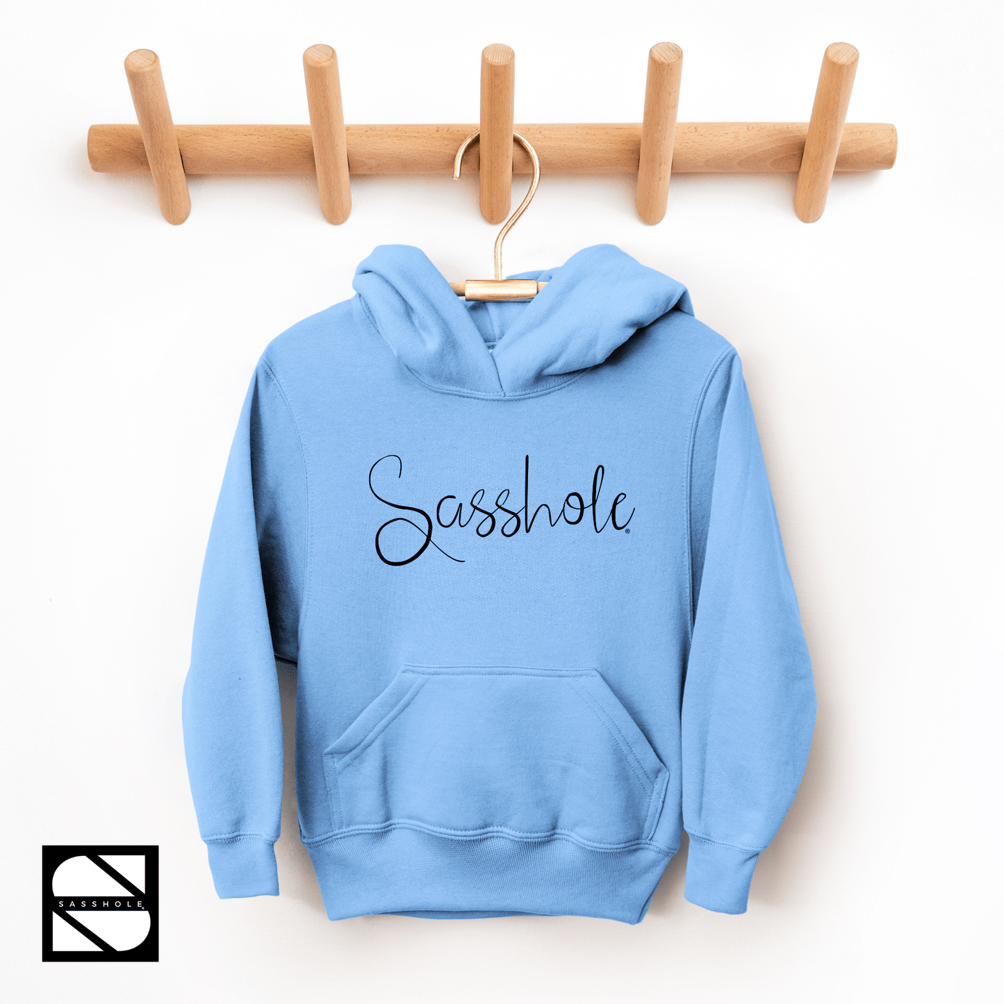 Unfiltered Confidence: Youth Girls Sasshole® Signature Hoodie - Funny Graphic Tee by Sasshole® Clothing