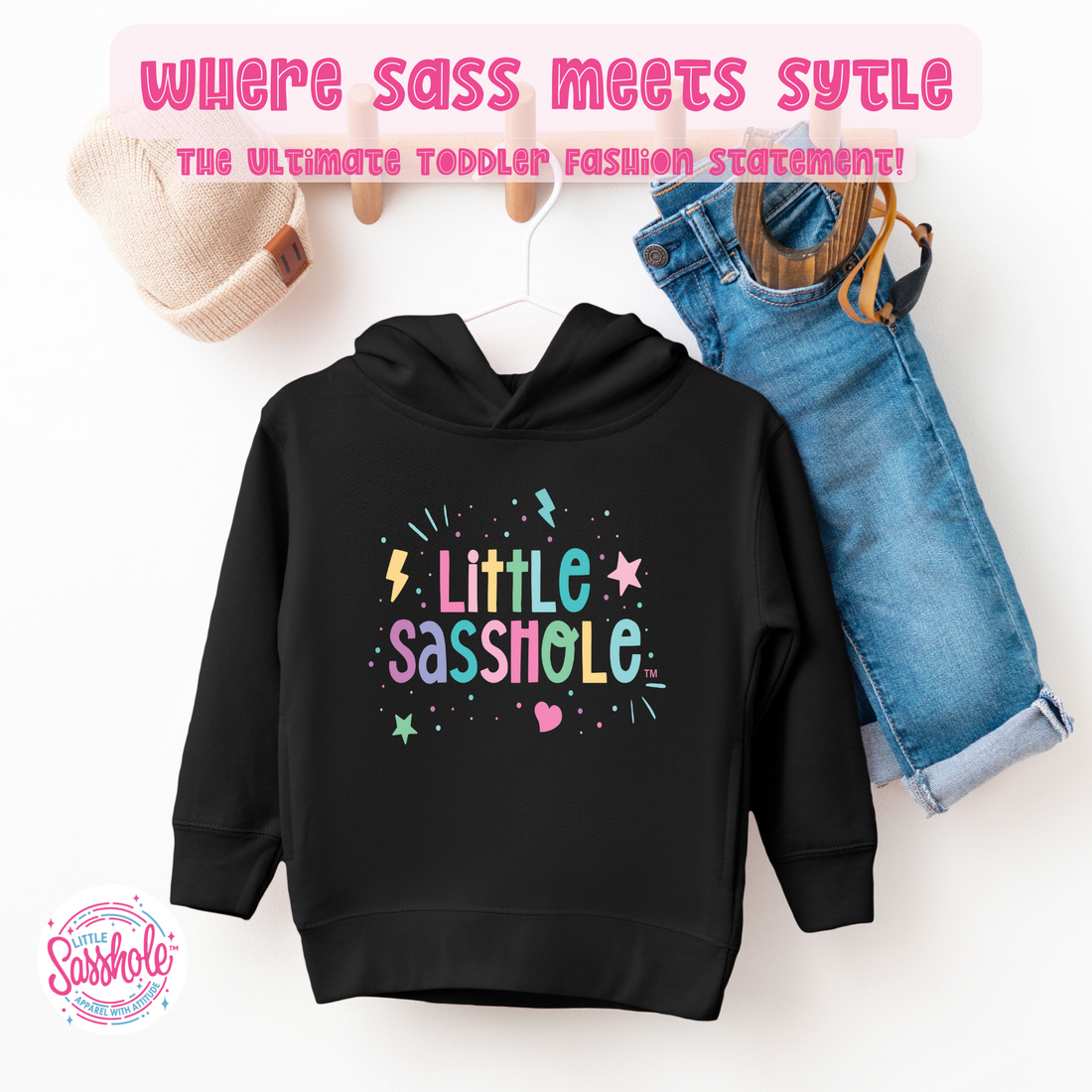 Hoodie Hoodlum in the Making: Little Sasshole™ Toddler Pullover Fleece Hoodie