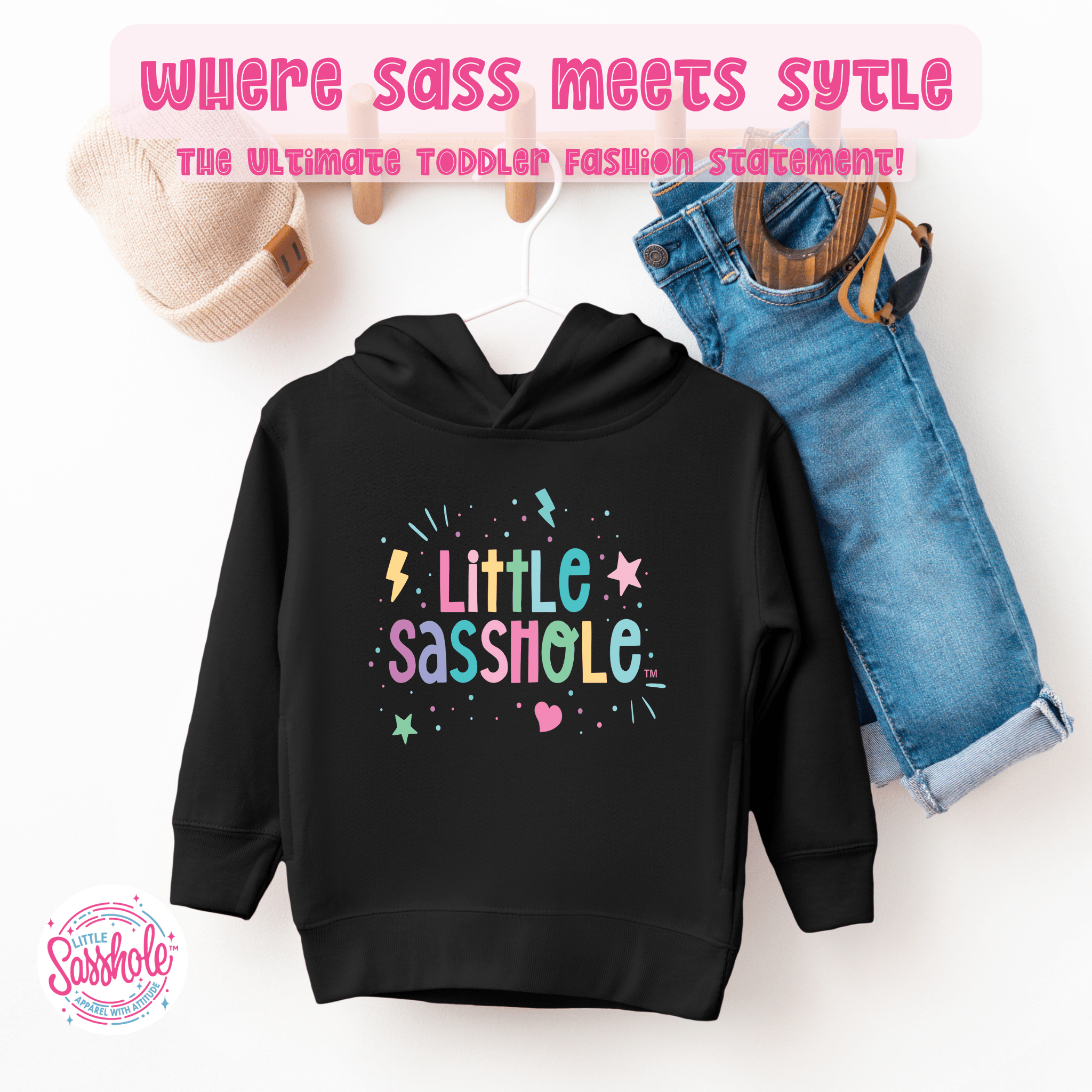 Image of Hoodie Hoodlum in the Making: Little Sasshole™ Toddler Pullover Fleece Hoodie - Sasshole®