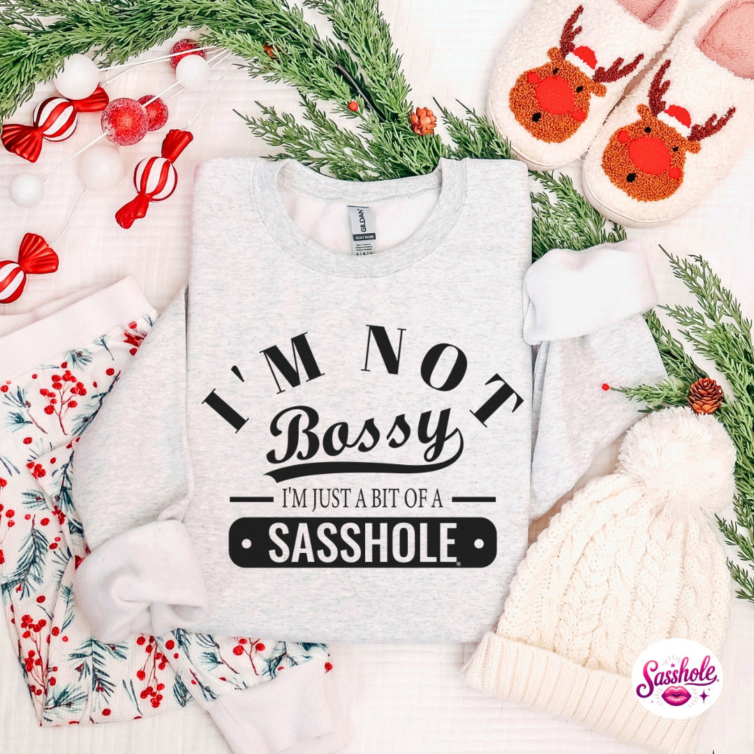 Image of I’m Not Bossy, Just a Bit of a Sasshole® Christmas Sweatshirt – Funny Holiday Women’s Sweater