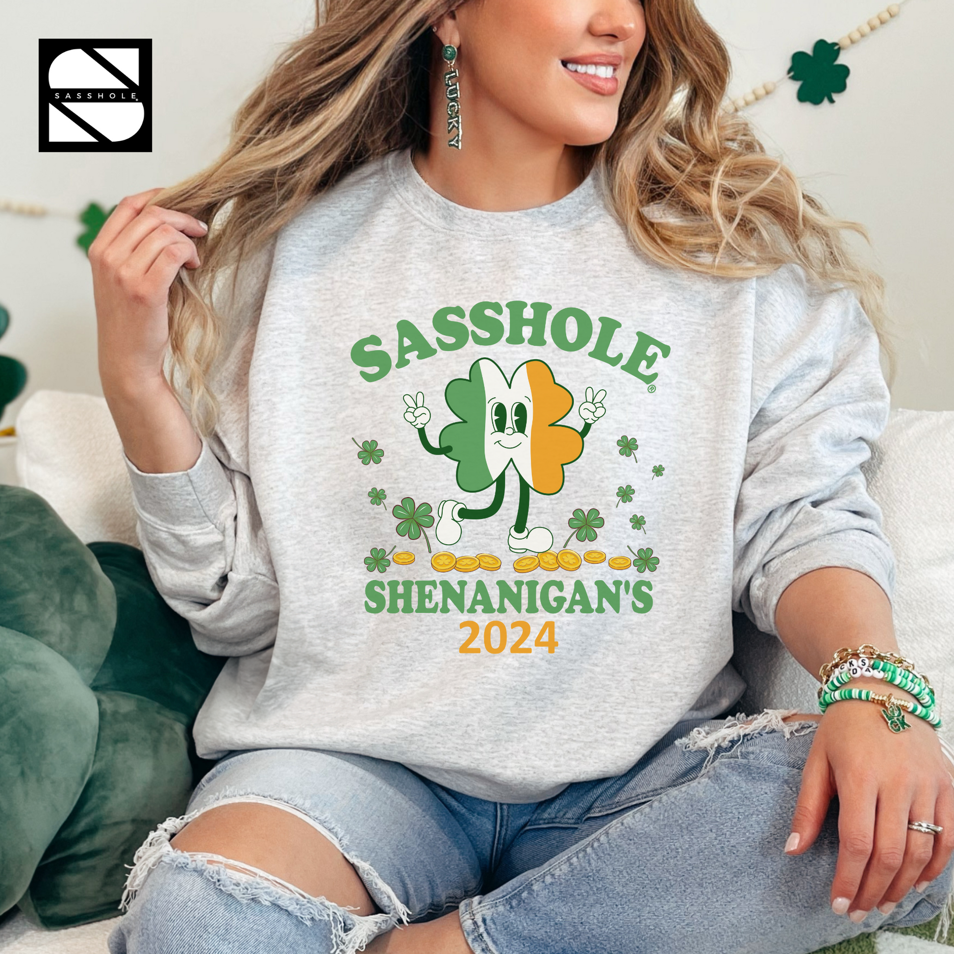 St Patrick's Day Sweatshirt Ash