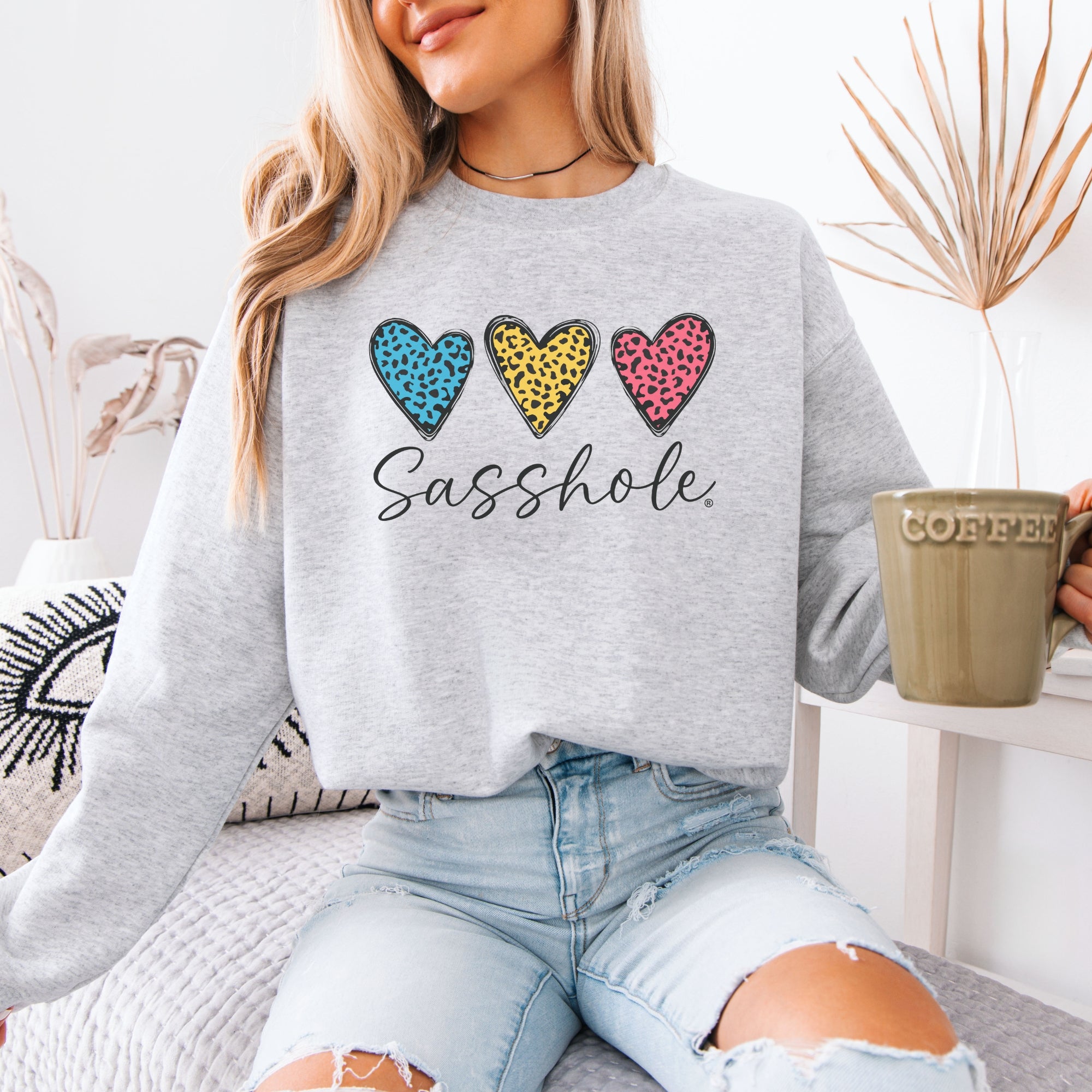 Image of Hearts Graphic Women’s Classic Fit Sweatshirt – Funny Pullover by Sasshole®