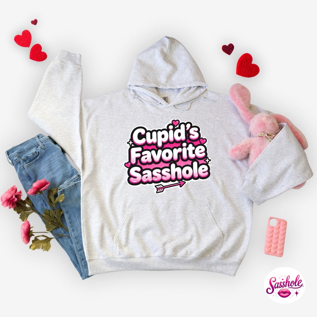 Funny Valentine Hoodie – Cupid’s Favorite Sasshole® Women’s Hoodie