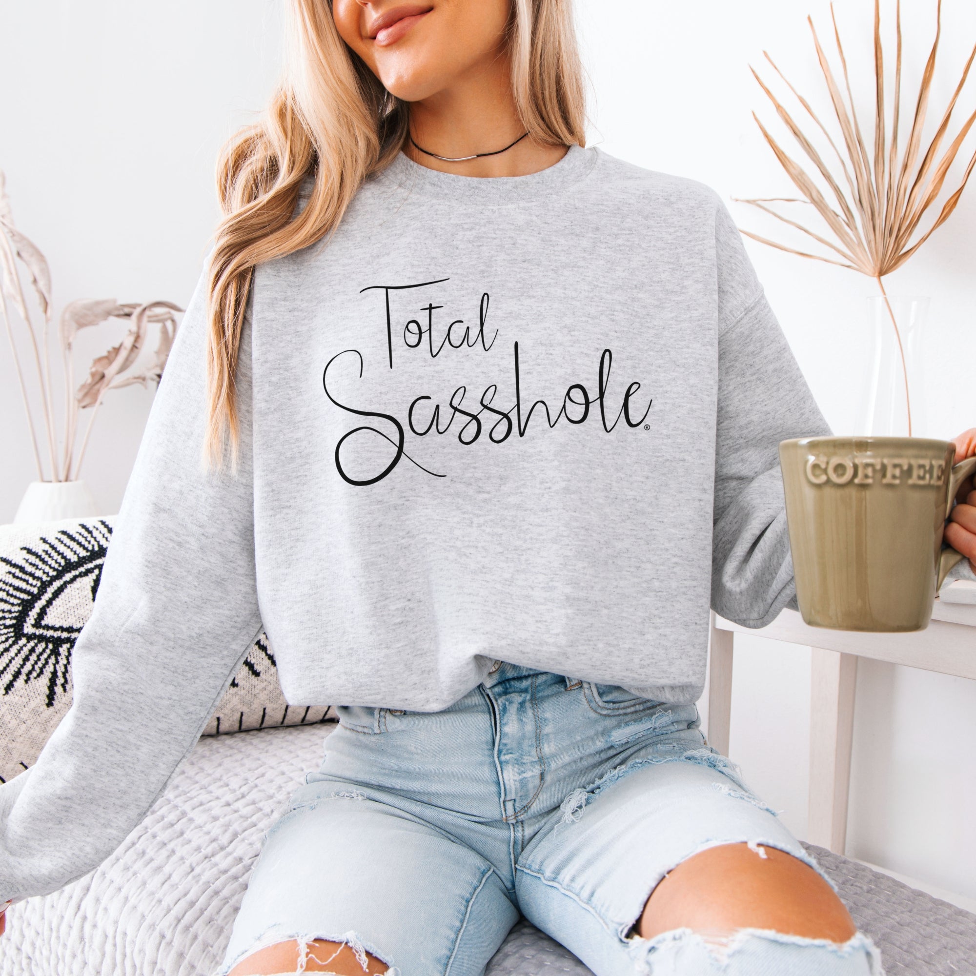 Image of Total Sasshole Women’s Classic Fit Sweatshirt – Funny Graphic Pullover by Sasshole®