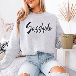 Image of Sasshole® Women’s Classic Fit Sweatshirt – Funny Graphic Pullover with Attitude