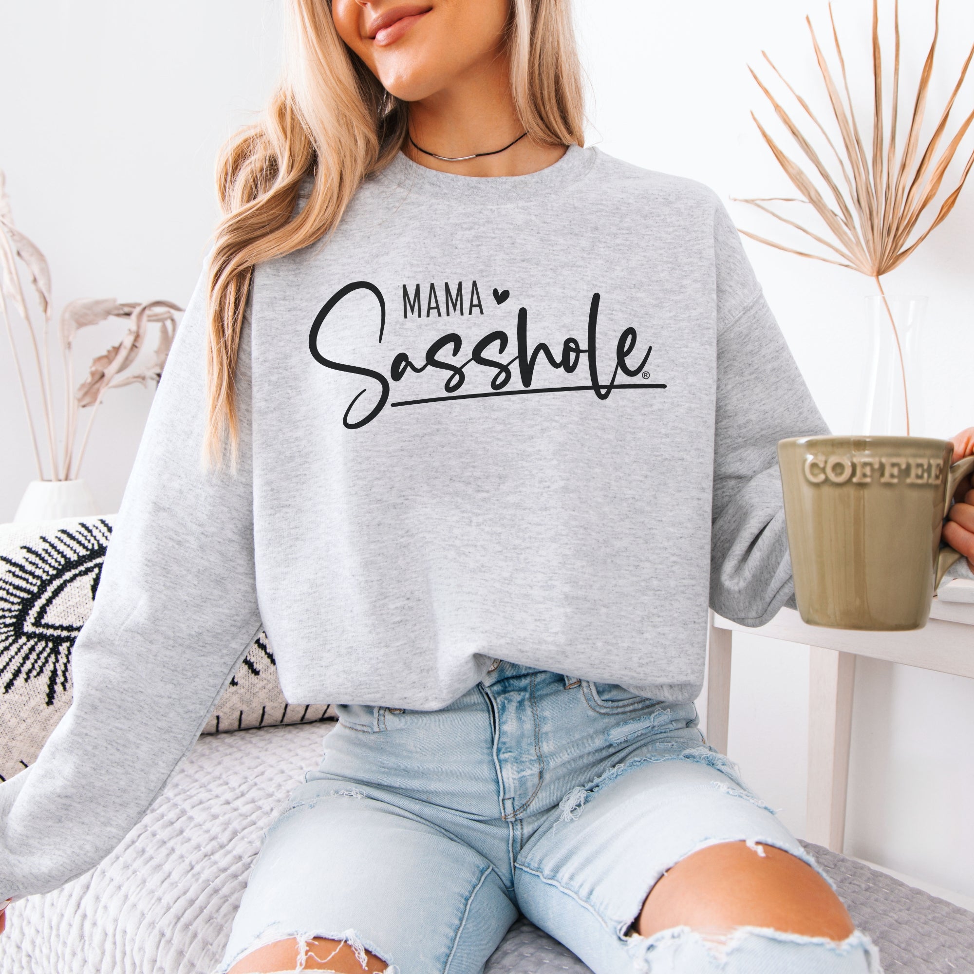 Image of Sasshole® Women’s Classic Fit Sweatshirt – Mama Sasshole Funny Graphic Pullover