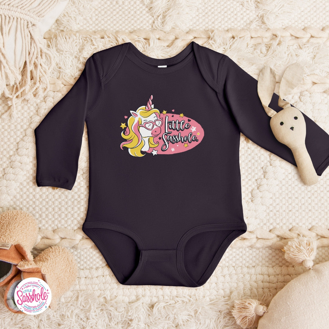Little Sasshole™ Unicorn Baby Bodysuit – Cute, Magical & Full of Attitude