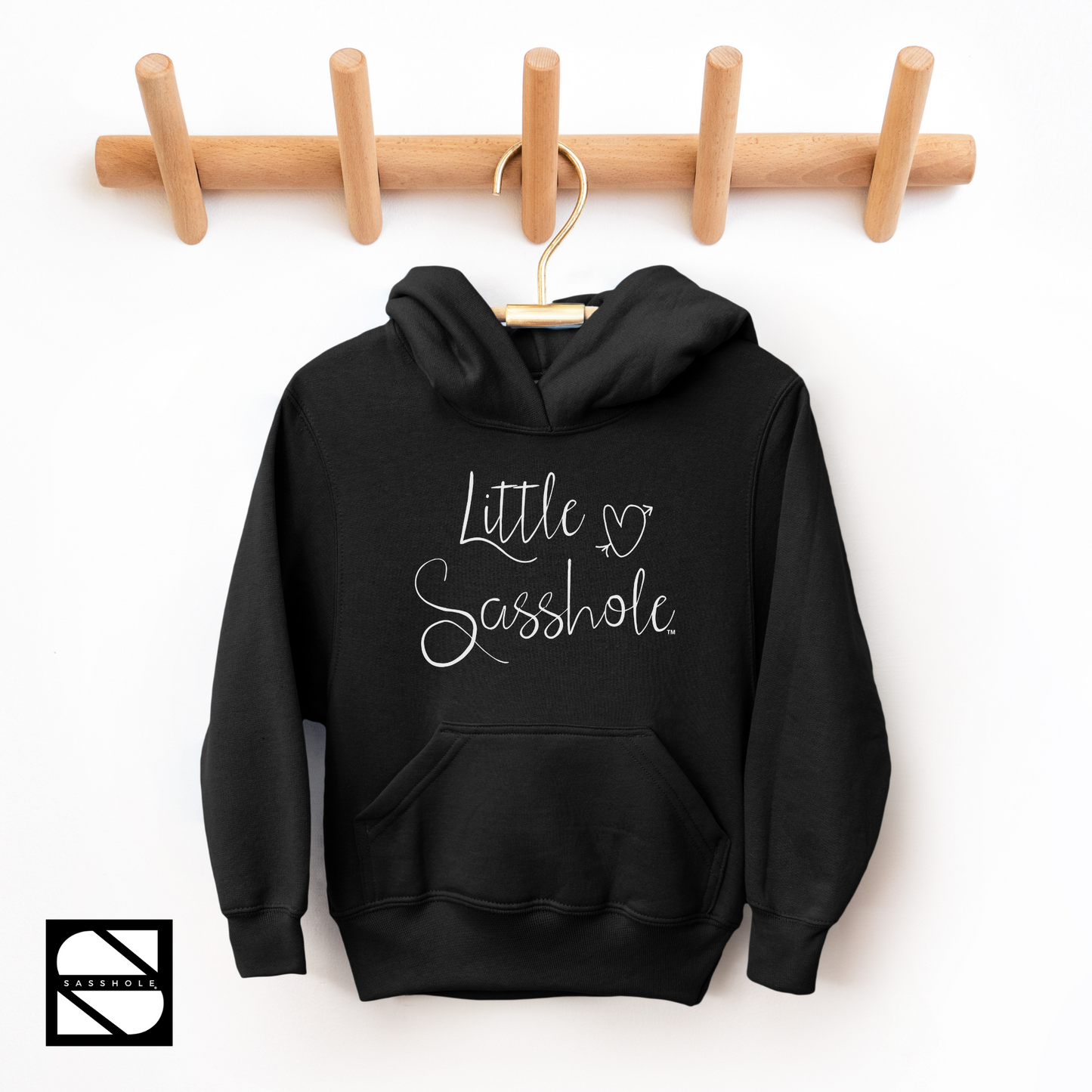 girls hoodie little sasshole black