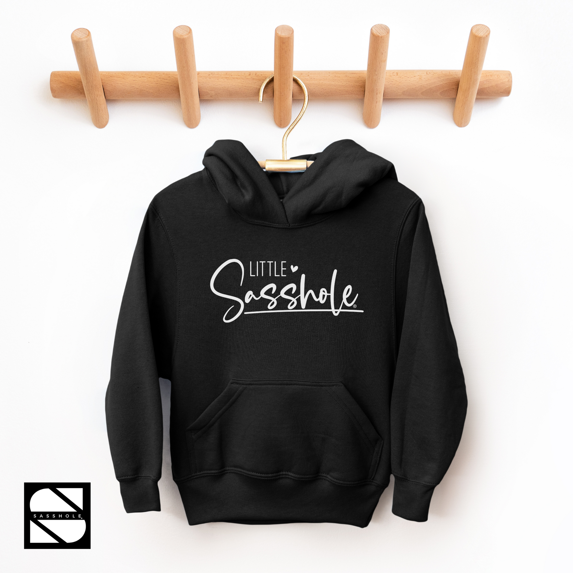 girls sasshole hoodie black