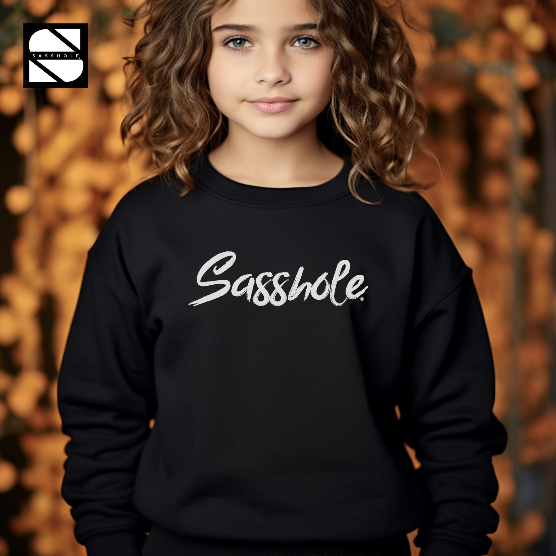 girls black sasshole sweatshirt