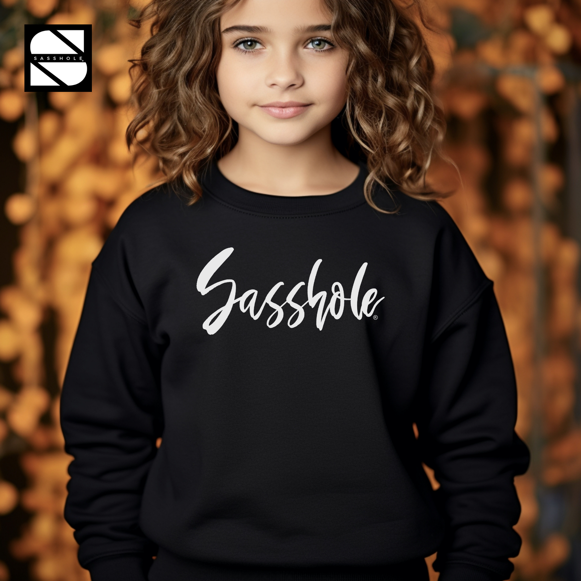 girls black sasshole sweatshirt