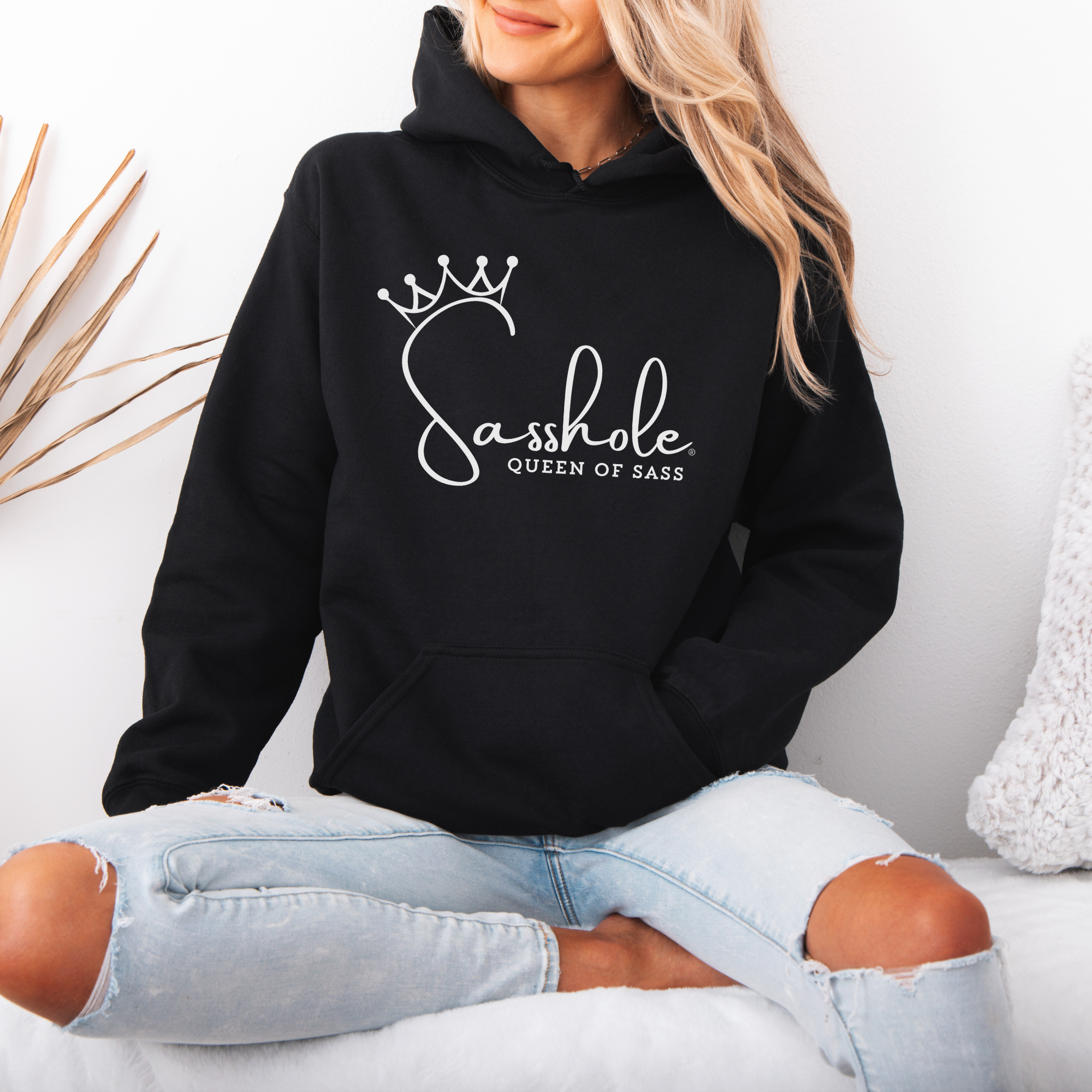 Sass in Charge: Sasshole® Queen of Sass Women's Graphic Hoodie