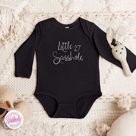 Black Long sleeve baby onesie 