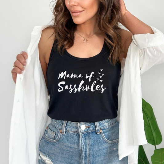 Mama of Sassholes Tank Top - Playful, Bold, and Cool Style