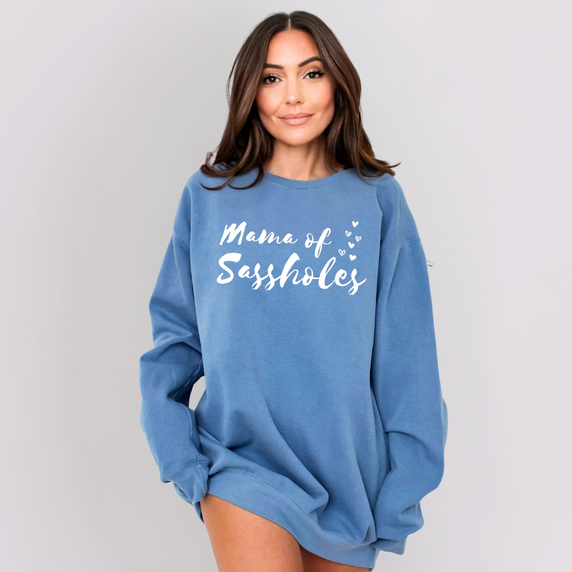 Image of Mama of Sassholes® Comfort Colors® Sweatshirt – Funny Mom Pullover for Sassy Women