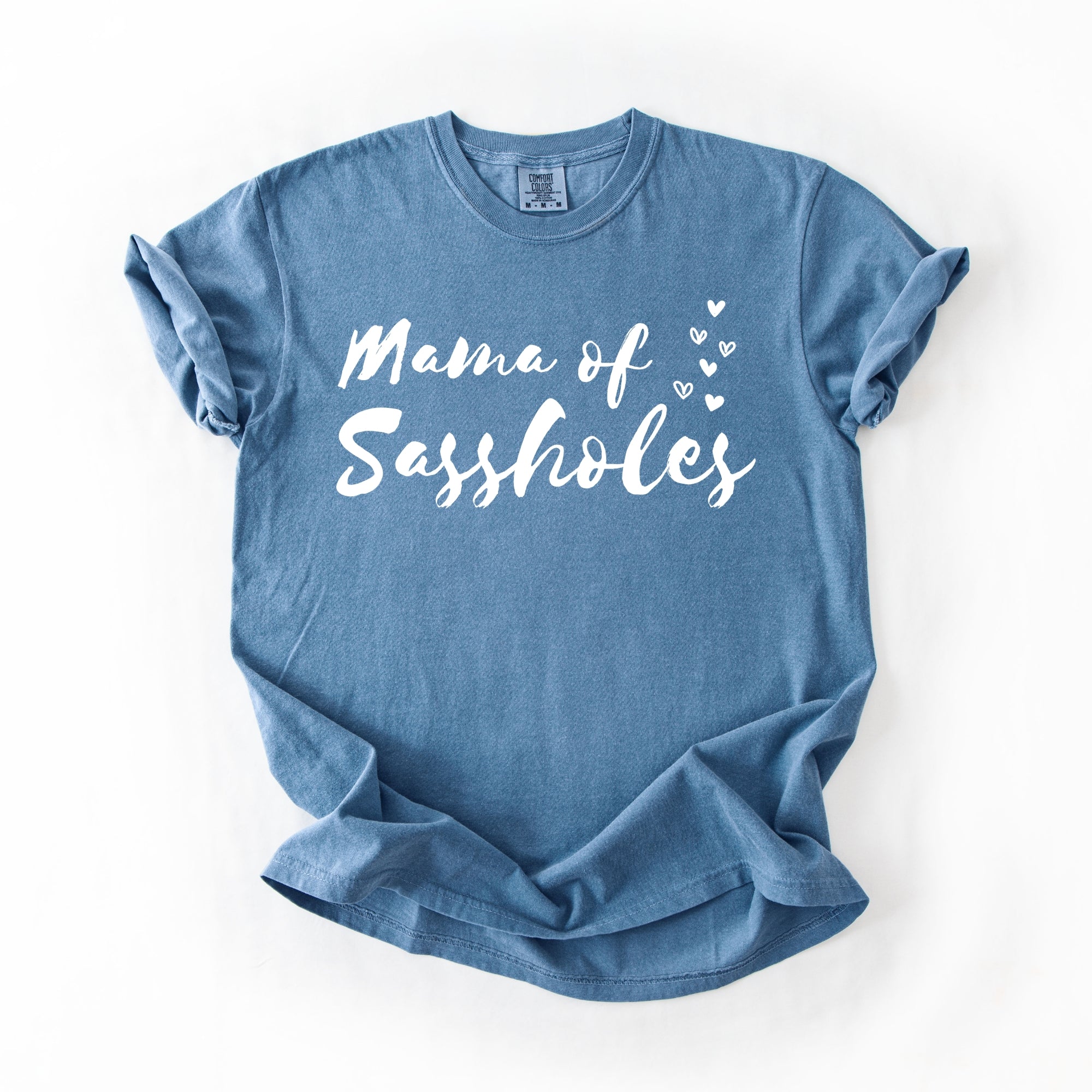 Image of Sasshole® Women’s Comfort Colors® Tee – “Mama of Sassholes” Funny Graphic T-Shirt, Bold Statement Shirt for Moms