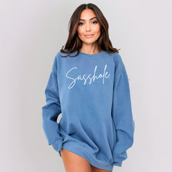 Image of Sasshole® Women’s Relaxed Fit Graphic Sweatshirt – Comfort Colors® Funny Pullover