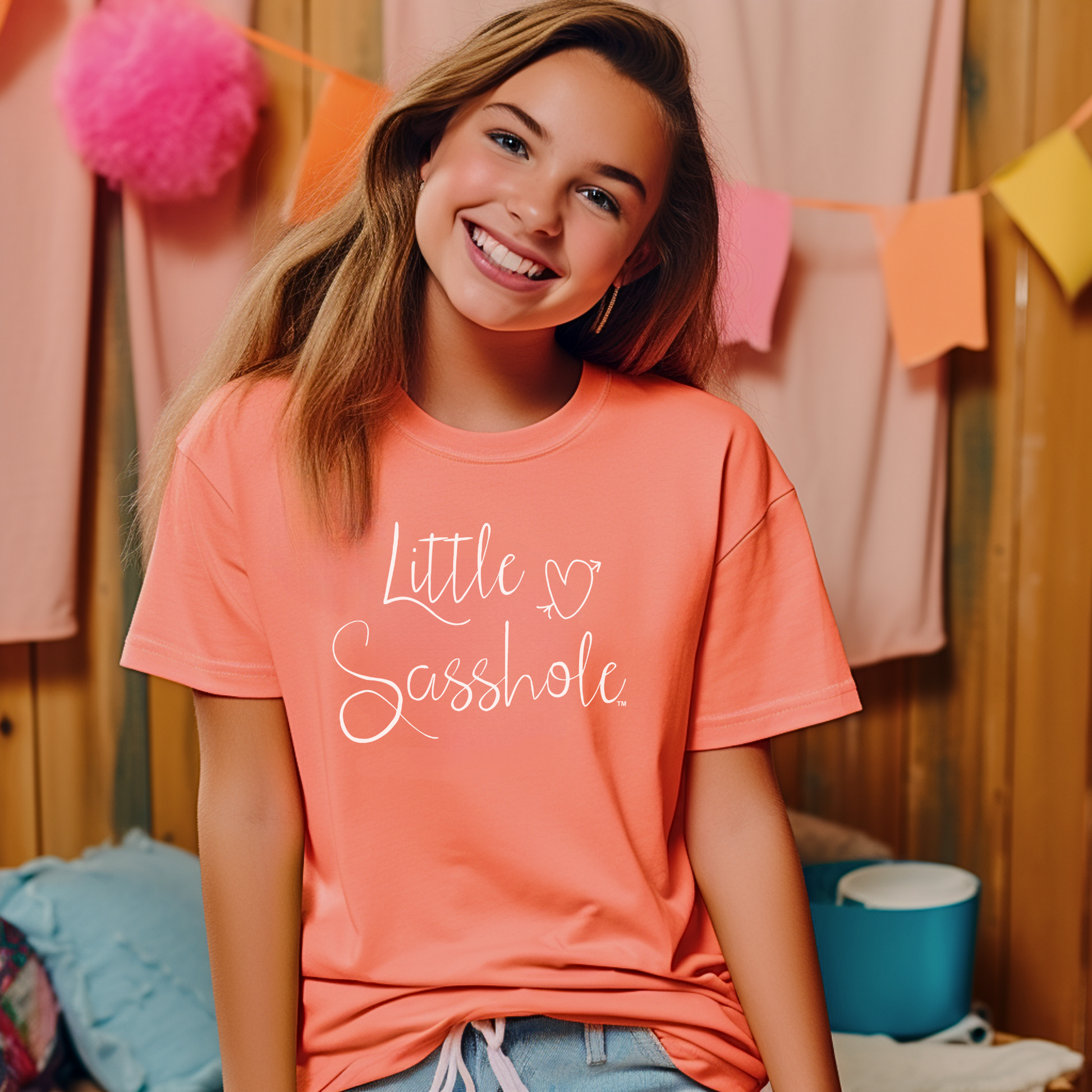 girls t shirts bright salmon