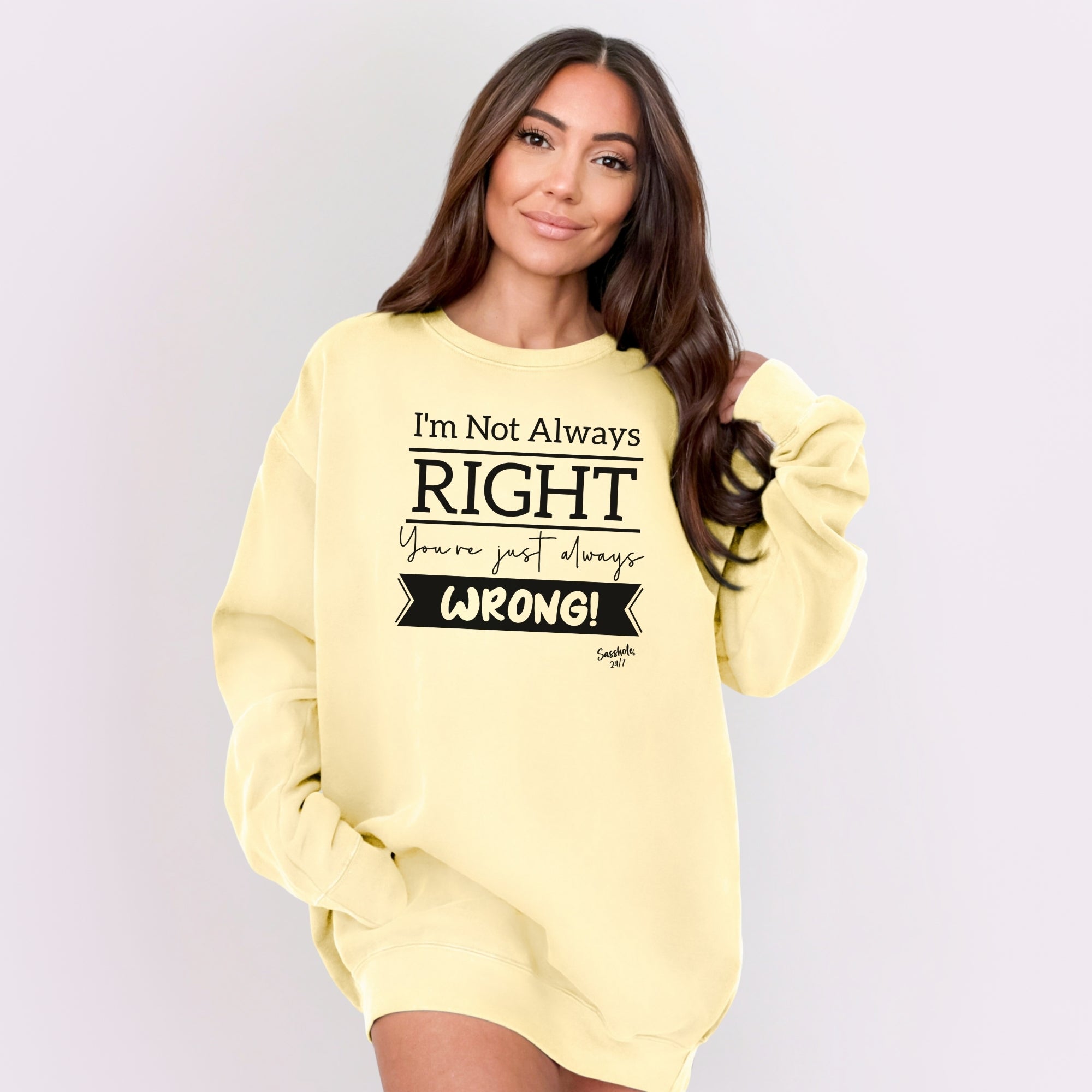 Sasshole® Women’s Relaxed Fit Comfort Colors® Sweatshirt – Funny Graphic Pullover for Bold Women