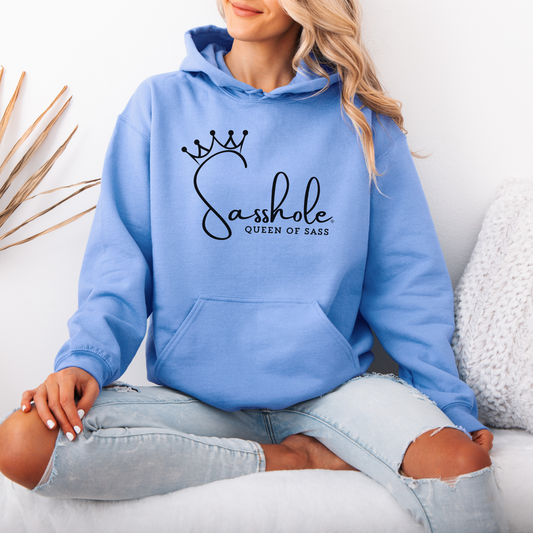 Sass in Charge: Sasshole® Queen of Sass Women's Graphic Hoodie