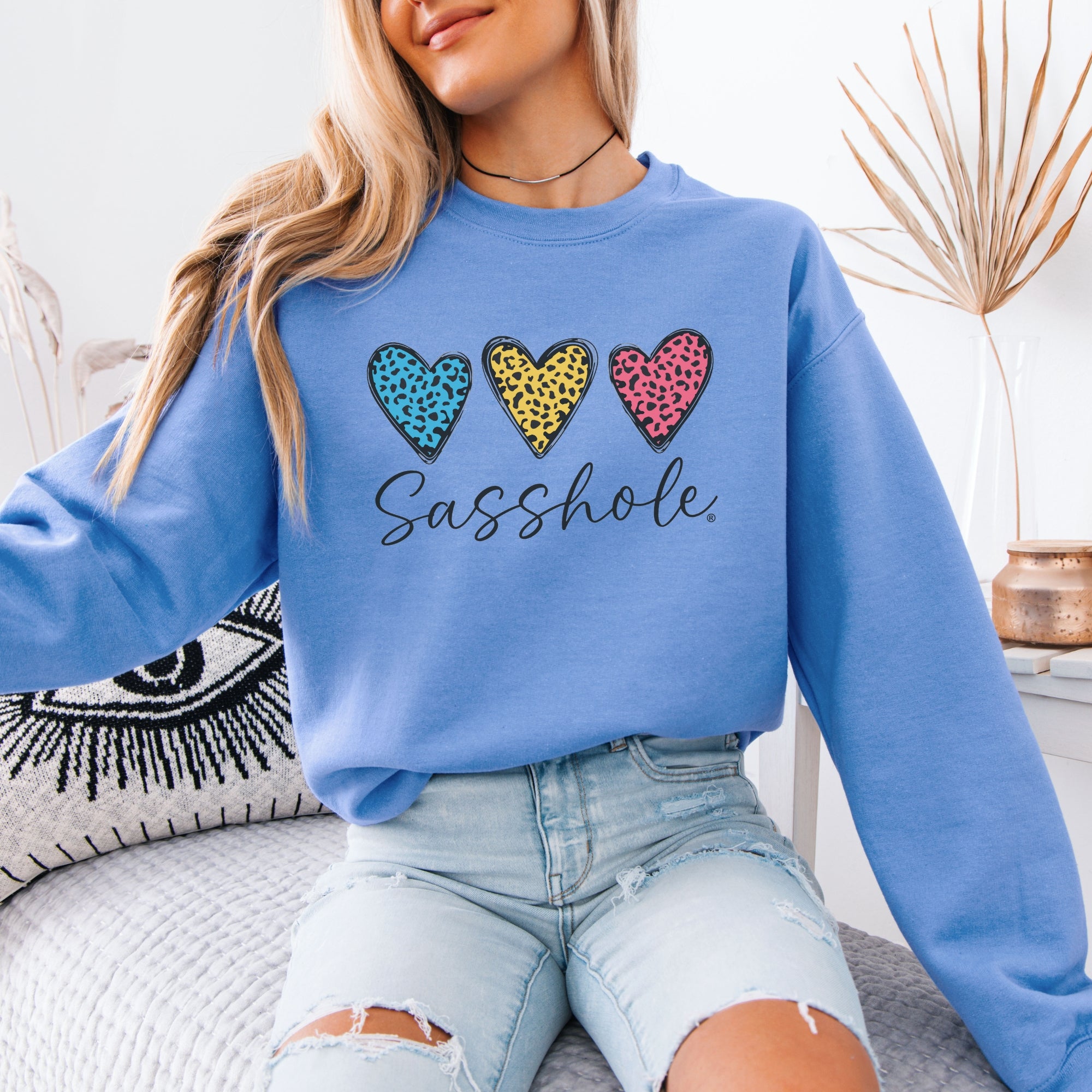 Image of Hearts Graphic Women’s Classic Fit Sweatshirt – Funny Pullover by Sasshole®