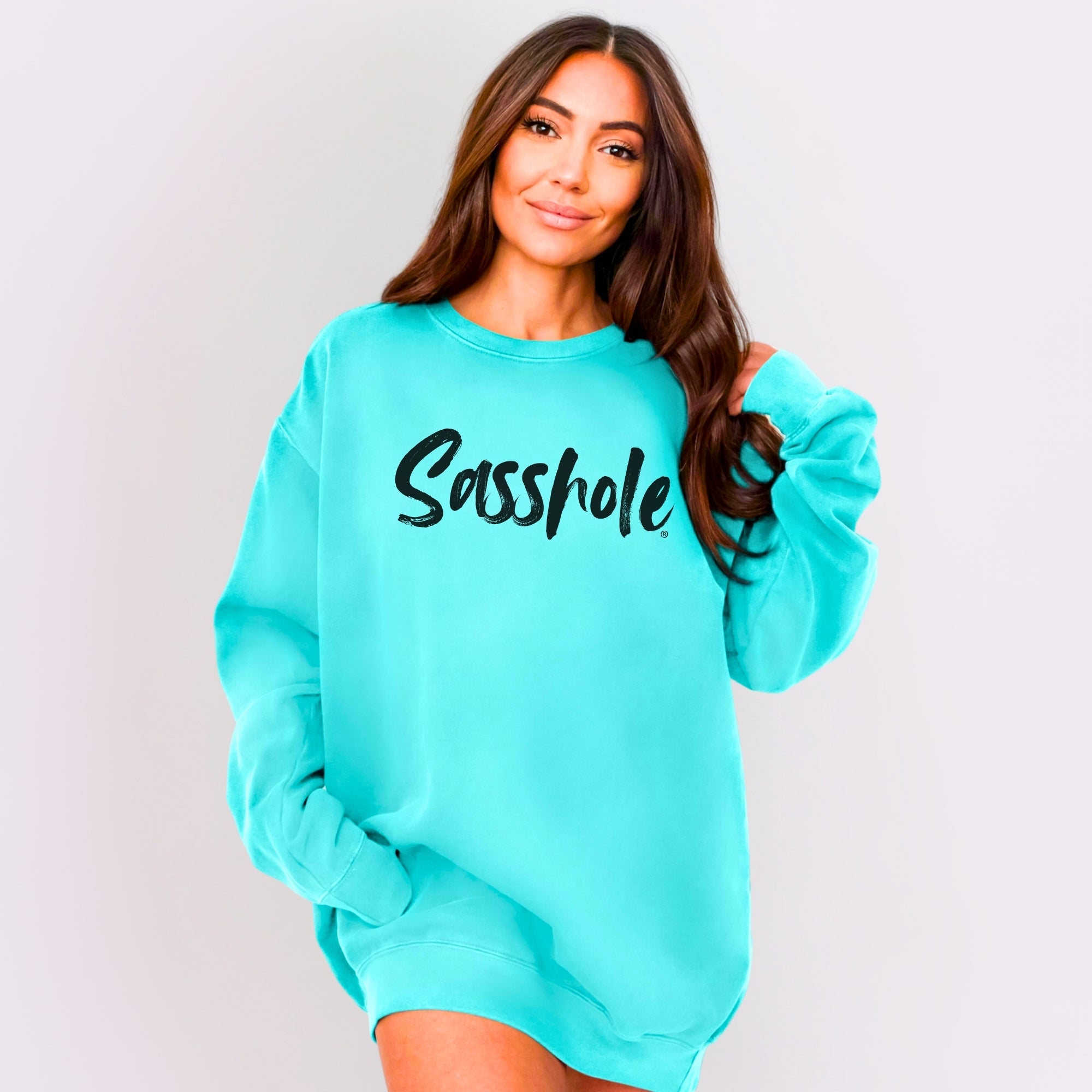 Image of Sasshole® Women’s Relaxed Fit Comfort Colors® Sweatshirt – Funny Graphic Pullover