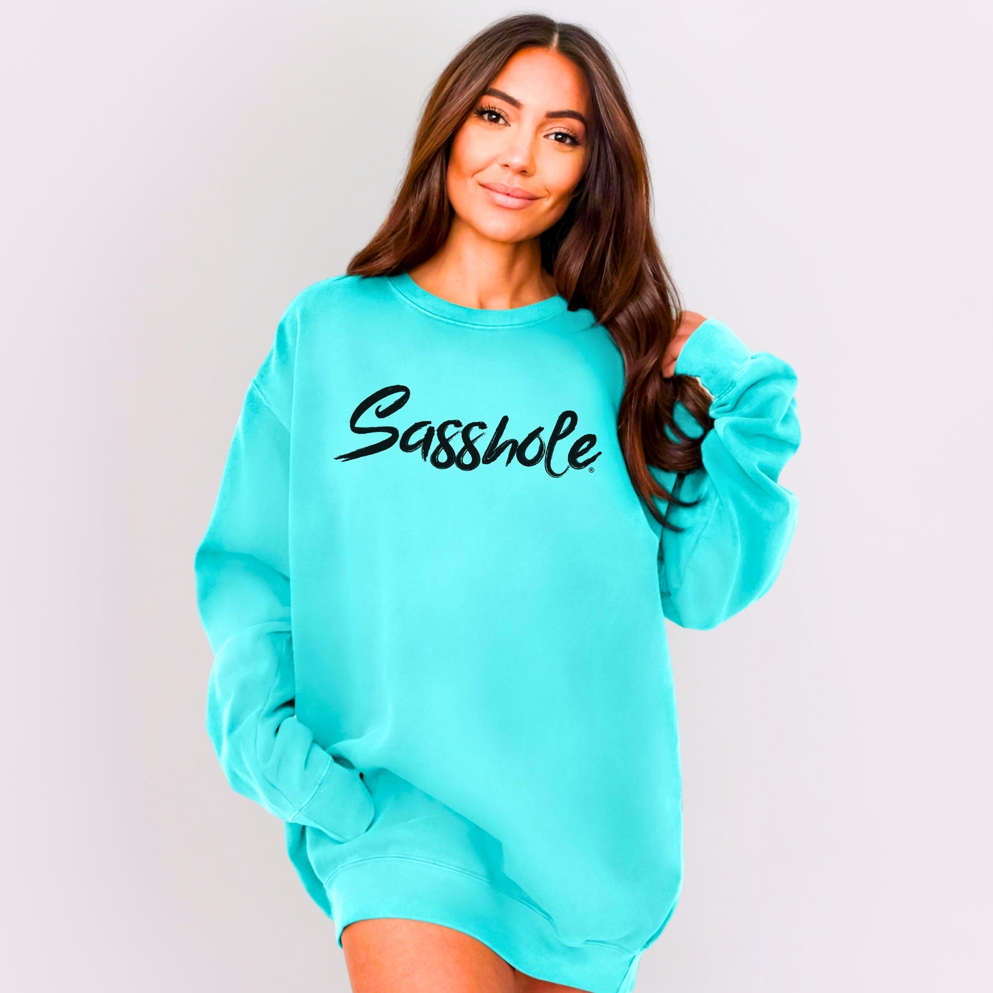 Image of Sasshole® Women’s Relaxed Fit Comfort Colors® Sweatshirt – Funny Graphic Pullover for Women