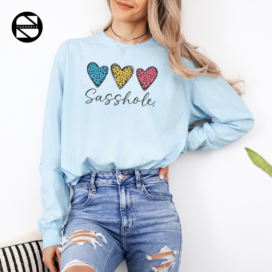 Glamorous Rebel: Sasshole® Women's Long Sleeve Shirt for Wild Hearts