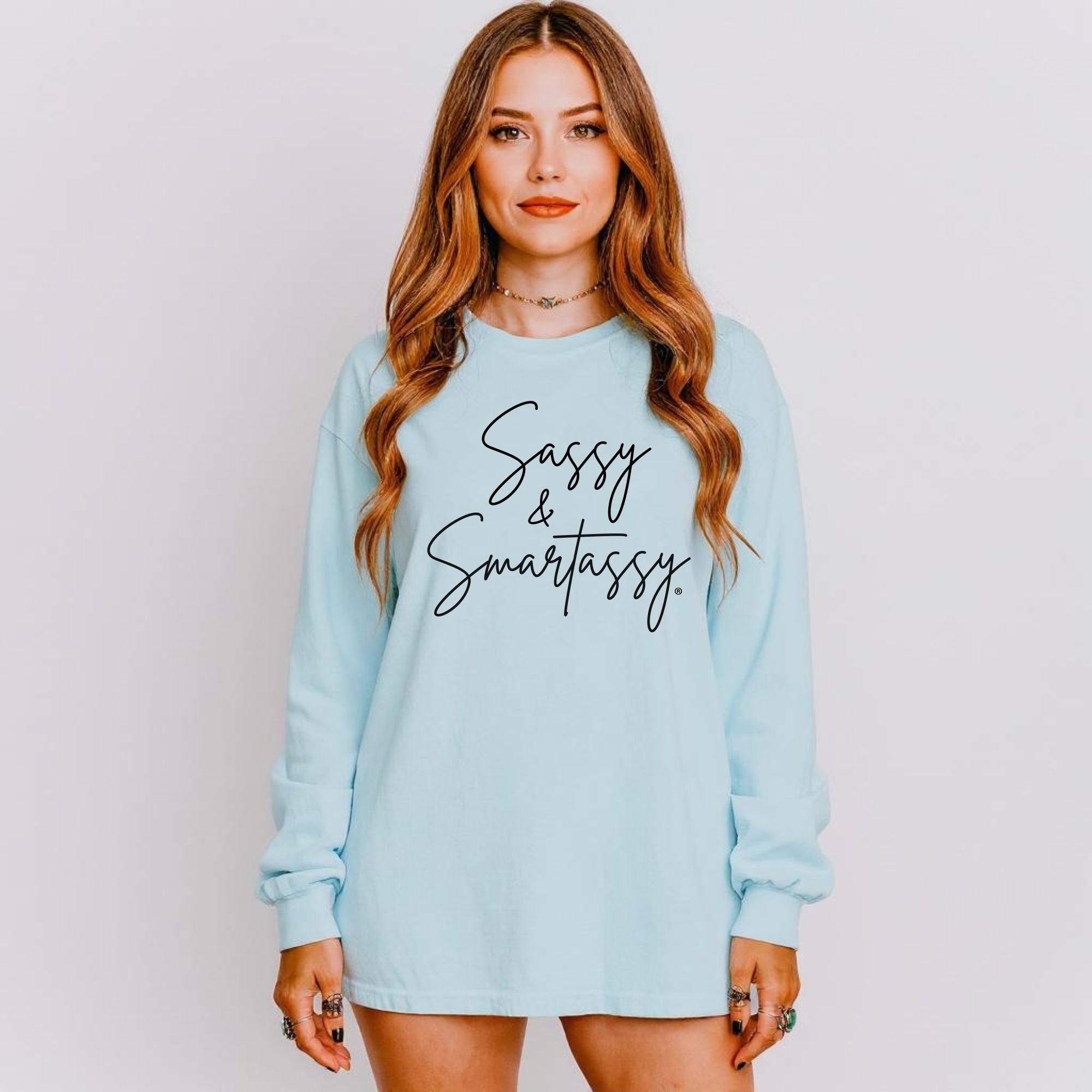 Image of Sassy & Smartassy® Women’s Long Sleeve Comfort Colors® Graphic Tee - Sassy Women's T-shirt