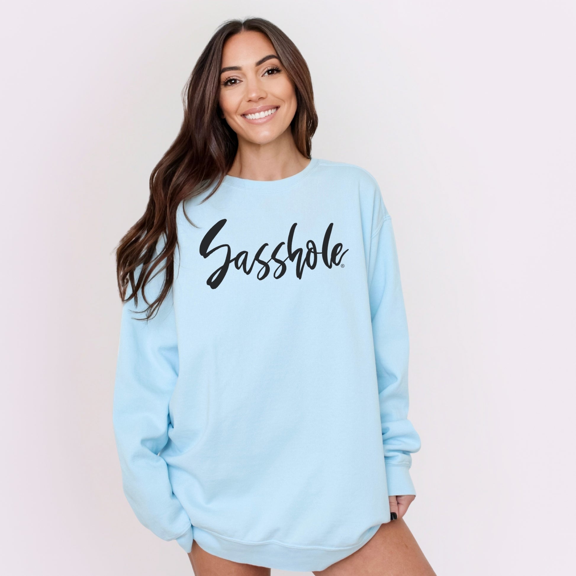 Sasshole® Women’s Relaxed Fit Comfort Colors® Sweatshirt – Funny Graphic Pullover