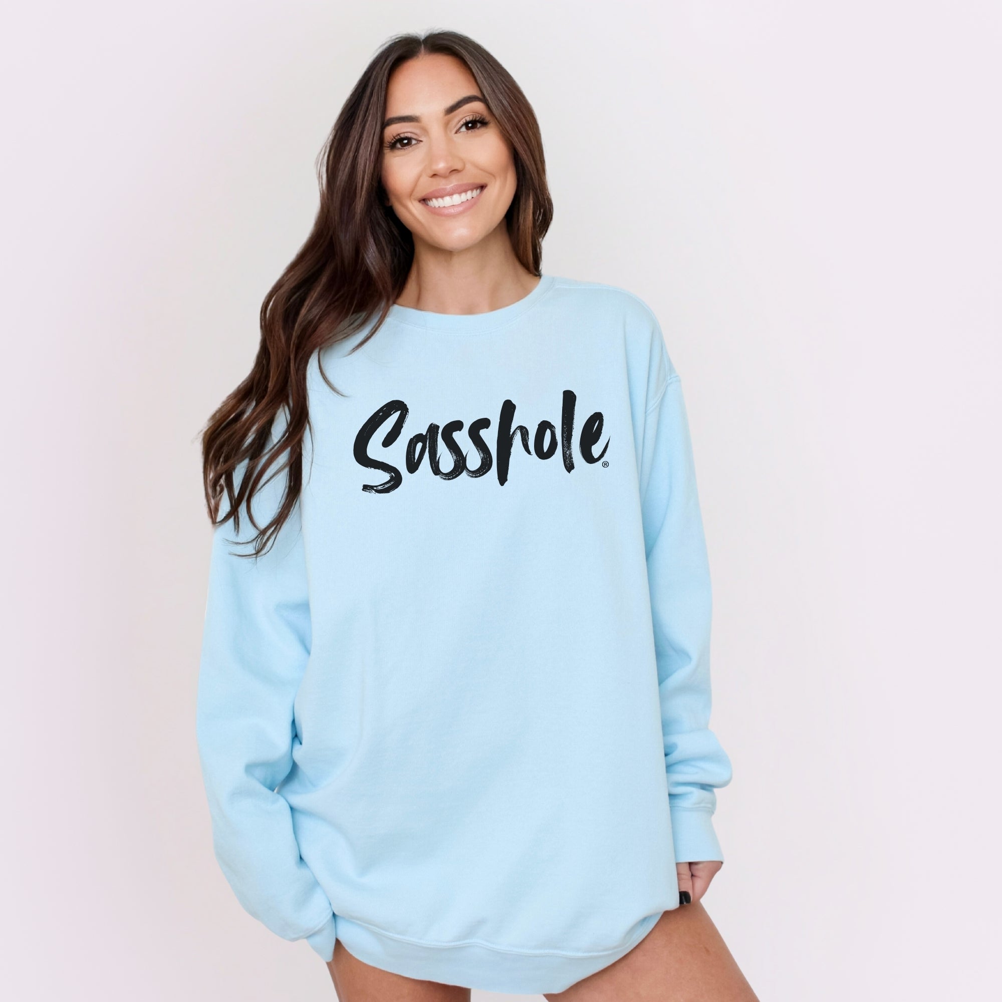 Image of Sasshole® Women’s Relaxed Fit Comfort Colors® Sweatshirt – Funny Graphic Pullover