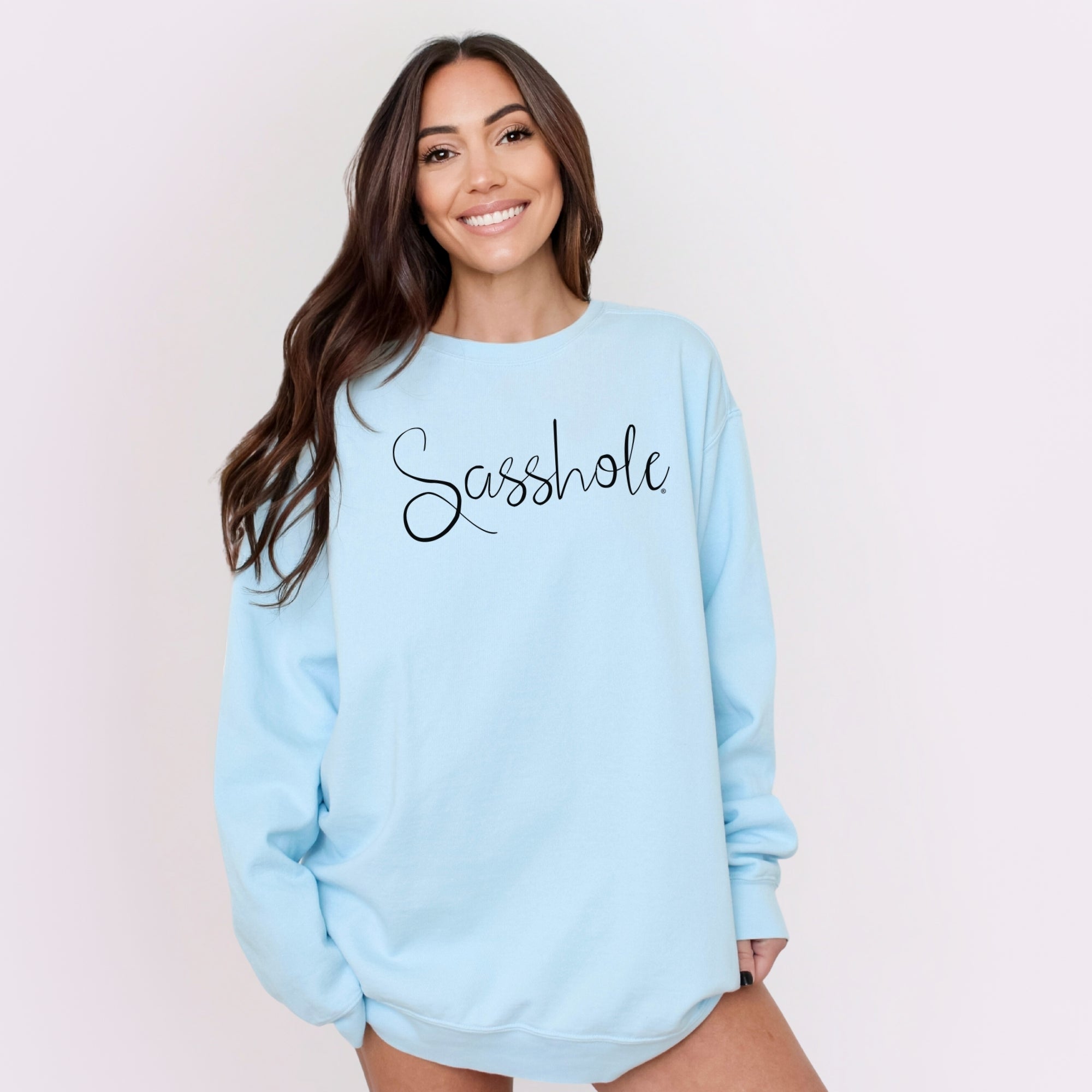 Image of Sasshole® Women’s Relaxed Fit Comfort Colors® Sweatshirt – Funny Graphic Pullover