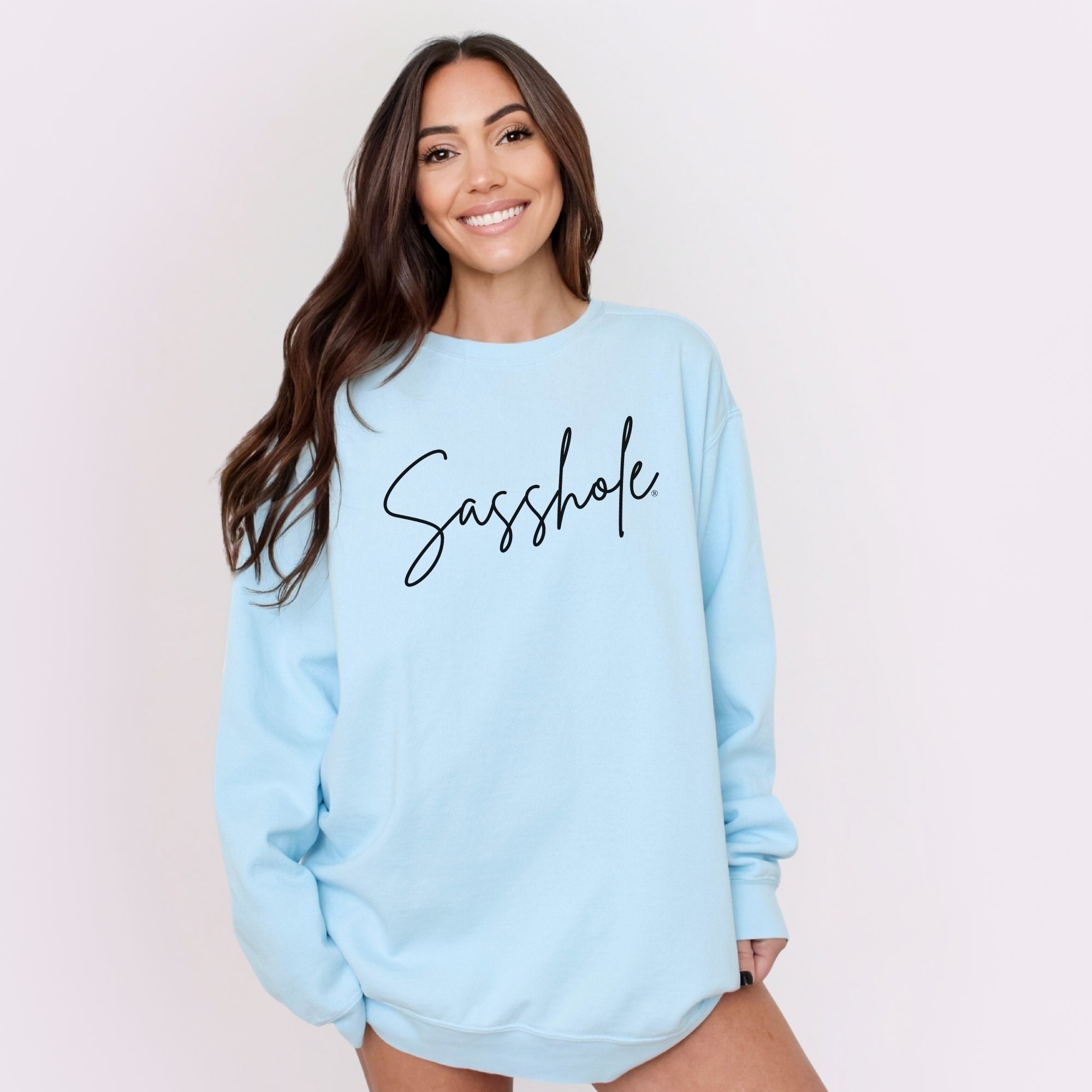 Image of Sasshole® Women’s Relaxed Fit Graphic Sweatshirt – Comfort Colors® Funny Pullover