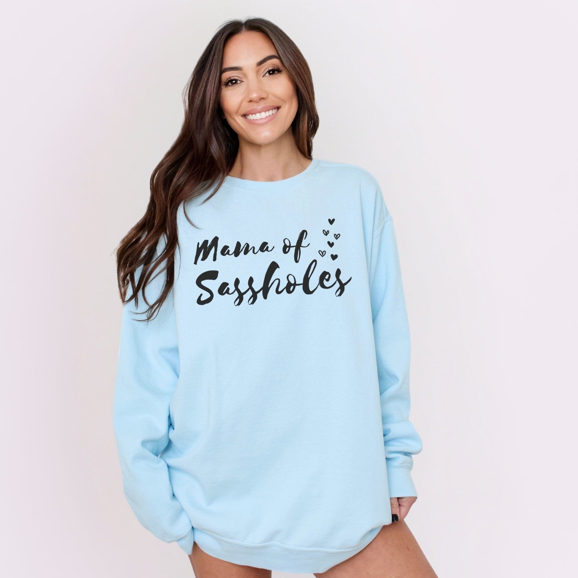 Image of Mama of Sassholes® Comfort Colors® Sweatshirt – Funny Mom Pullover for Sassy Women